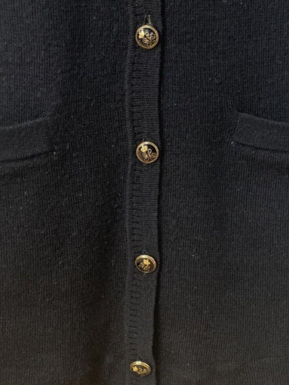 Vintage Juicy Couture Crest Crown Sweater Vest Black Gold Button Y2K Preppy Size - Picture 3 of 6
